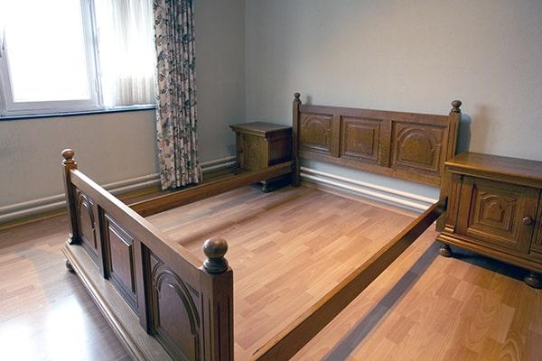 before the bed frame removal appointment, we recommend clearing the area around the bed frame